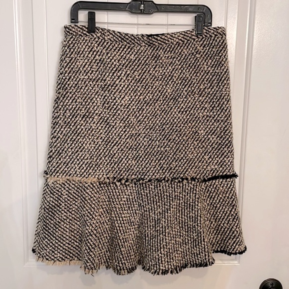 J. crew wool blend midi skirt ruffle recycled wool career casual